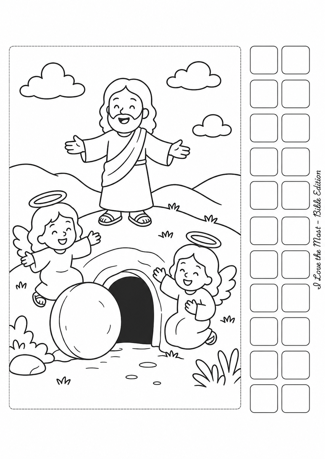 Página para colorir — Jesus ressuscitado